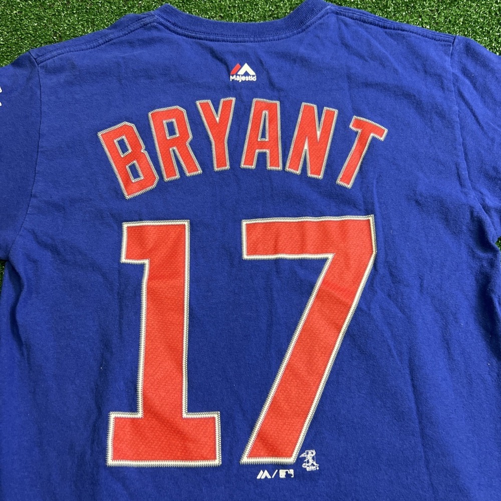Chicago Cubs World‎ Series 2016 Kris Bryant T-Shirt Majestic Blue Mens Small